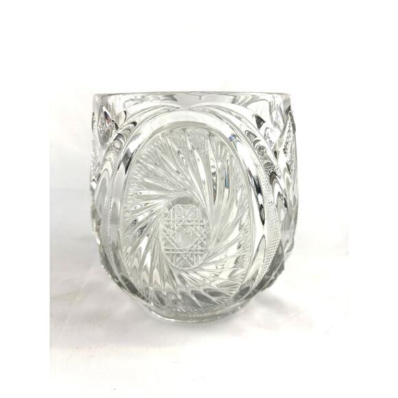 Antique EAPG Three Mold Victorian Pressed Glass Jar Ice Bucket 6.5" - Picture 1 of 16